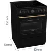 Gorenje GECS6B71CLB Brīvi stāvoša plīts Elektriskā keramikas virsma Melna