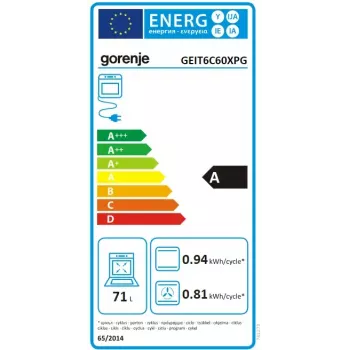 Brīvstāvoša plīts Gorenje GEIT6C60XPG Elektriskā indukcijas virsma 4 zonas