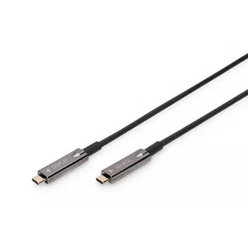DIGITUS USB-C - USB-C AOC hibrīda optiskās šķiedras kabelis 4K@60Hz USB 3.1 SPEC 15m