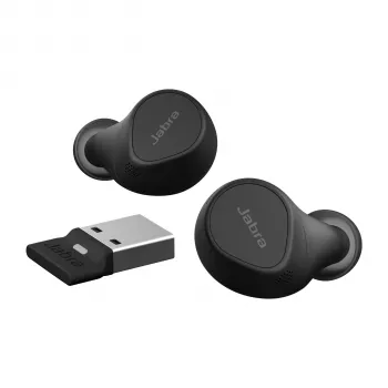 Jabra Evolve2 Buds - USB-A MS, bezvadu, biroja/zvanu centra, 5.4 g, austiņas, melnas
