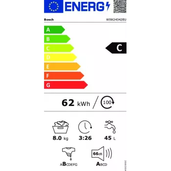 Bosch Serie 6 WIW24342EU iebūvējama veļas mašīna, 8 kg, 1200 RPM, balta