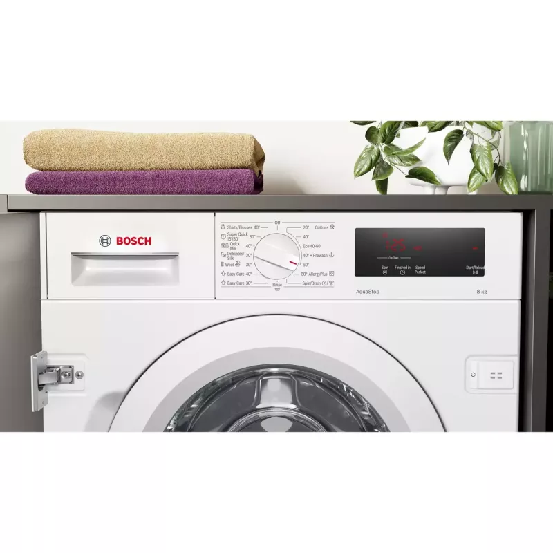 Bosch Serie 6 WIW24342EU iebūvējama veļas mašīna, 8 kg, 1200 RPM, balta