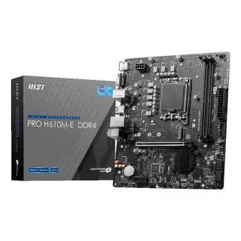 Mātesplate MSI PRO H610M-E DDR4 LGA 1700 micro ATX, Intel H610, 2x DDR4 DIMM, max 64GB, M.2, 4x SATA III, HDMI 2.1
