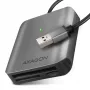 Axagon CRE-S3 ārējais USB-A 3.2 Gen 1 3-slotu SD/microSD/CF karšu lasītājs, pelēks