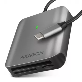 Axagon CRE-S3C alumīnija ātrgaitas USB-C 3.2 Gen 1 karšu lasītājs, 3 sloti, UHS-II