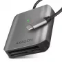 Axagon CRE-S3C alumīnija ātrgaitas USB-C 3.2 Gen 1 karšu lasītājs, 3 sloti, UHS-II