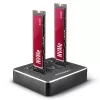 Axagon ADSA-M2C divu NVMe M.2 SSD dokstacija ar klonēšanu, USB-C 10 Gbps