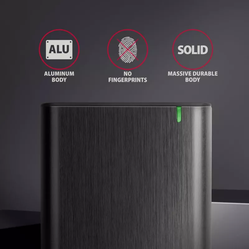 2.5 collu HDD/SSD korpuss AXAGON EE25-A6C — SATA, USB 3.2 Gen 1 (Type-C & Type-A), alumīnijs, melns