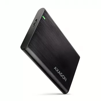 Ārējais korpuss HDD/SSD AXAGON EE25-A6M — 2.5 collu SATA, USB 3.2 Gen 1 (5 Gbit/s), Micro-USB B uz USB Type-A, alumīnijs, melns