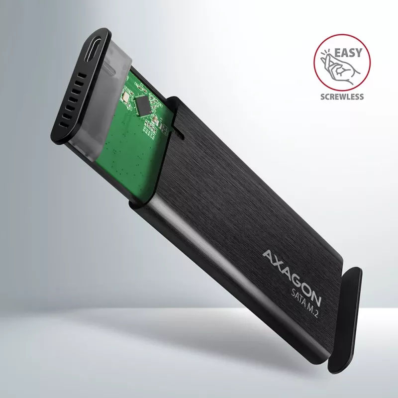 Ārējais M.2 SSD korpuss Axagon EEM2-SBC USB-C 3.2 Gen 2 Melns