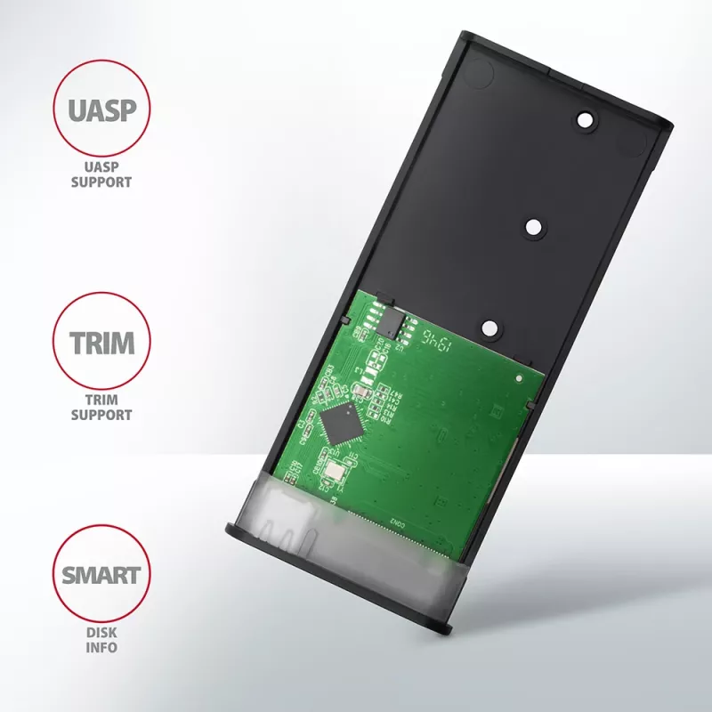 Ārējais M.2 SSD korpuss Axagon EEM2-SBC USB-C 3.2 Gen 2 Melns