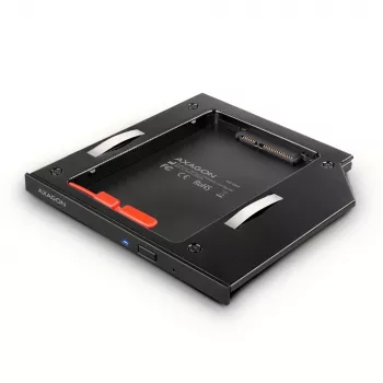 Axagon RSS-CD09 2.5 inch SSD/HDD rāmītis DVD vietā 9.5 mm LED ALU interfeisa kartes/adapteris iekšējais SATA