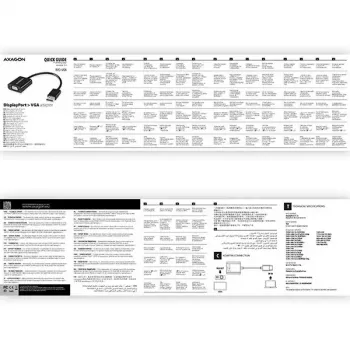 Video kabeļa adapteris Axagon RVD-VGN DisplayPort uz VGA 0.16 m
