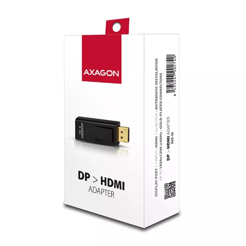Pārejas kabelis Axagon RVD-HI DisplayPort uz HDMI Melns
