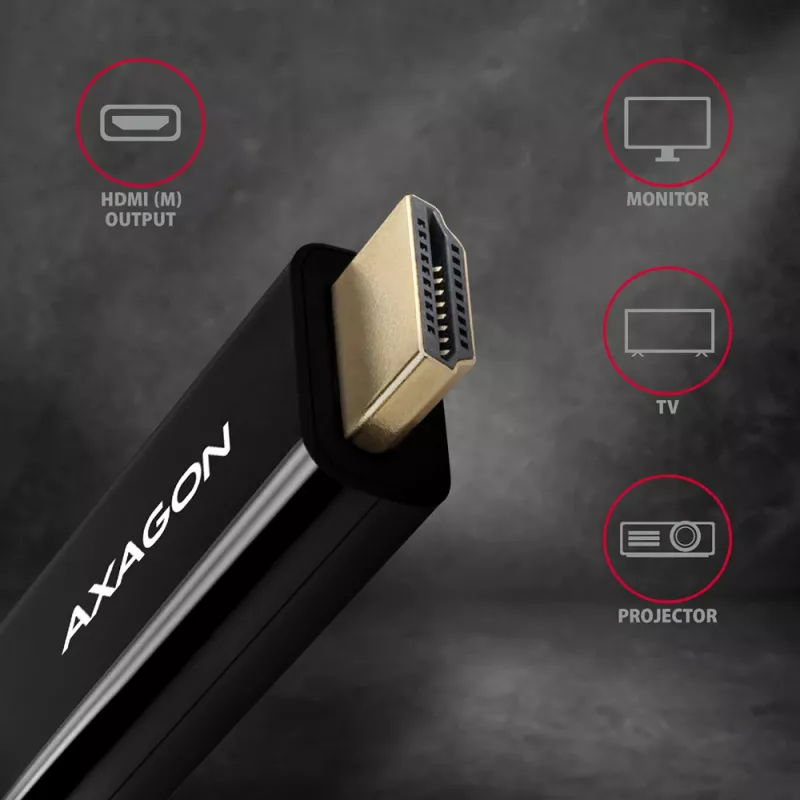 Axagon RVD-HI14C2 DisplayPort -> HDMI 1.4 kabelis 1,8m, 4K/30Hz