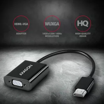 Axagon RVH-VGAN HDMI -> VGA adapteris FullHD, 1920x1200, audio izeja, strāvas ieeja