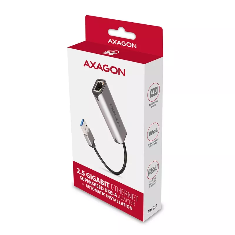 AXAGON ADE-25R USB-A 3.2 Gen 1 2,5 Gigabit Ethernet adapteris, pelēks