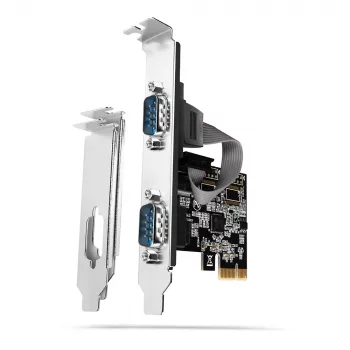 Axagon PCEA-S2N PCIe adapteris - 2x RS-232 ports 250 kbps ar standarta un zema profila kronšteiniem