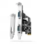 Axagon PCEA-S2N PCIe adapteris - 2x RS-232 ports 250 kbps ar standarta un zema profila kronšteiniem
