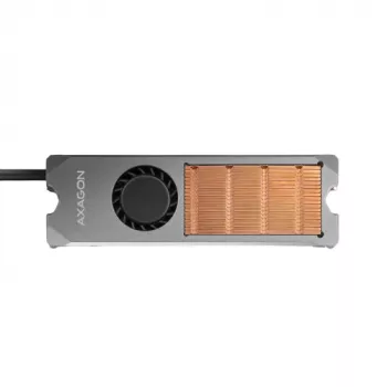 Axagon CLR-M2FAN Vara radiators ar ventilatoru vienpusējiem un abpusējiem M.2 SSD diskiem, izmērs 2280, augstums 13 mm