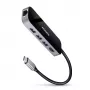 Axagon HMC-6GL USB 3.2 Gen 1 centrmezgls, 3x USB-A, HDMI 4K/30Hz, RJ-45, PD 100W, 20cm USB-C kabelis