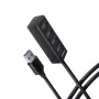 Axagon HUE-M1AL 4x USB 3.2 Gen 1 MINI centrmezgls, metāls, 1,2 m USB-A kabelis