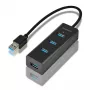 Axagon HUE-S2B 4 portu USB 3.0 ātrās uzlādes centrmezgls ar micro USB barošanu