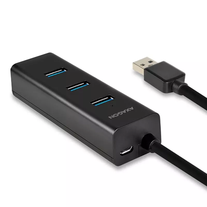 Axagon HUE-S2B 4 portu USB 3.0 ātrās uzlādes centrmezgls ar micro USB barošanu
