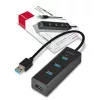 Axagon HUE-S2B 4 portu USB 3.0 ātrās uzlādes centrmezgls ar micro USB barošanu