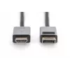 DIGITUS DP–HDMI kabelis ar LED 4K/30Hz, 2m, alumīnija korpuss, apzeltīti kontakti
