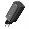 iBOX C-65 ILUC65B – GaN 65 W lādētājs, 2x USB-C + 1x USB-A, melnā krāsā