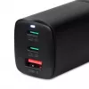 iBOX C-65 ILUC65B – GaN 65 W lādētājs, 2x USB-C + 1x USB-A, melnā krāsā