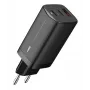 Mobilās ierīces lādētājs IBOX ILUC65B — 65 W, 3x USB (2x USB‑A Gen1, 1x USB‑C), melns, 100–240 V