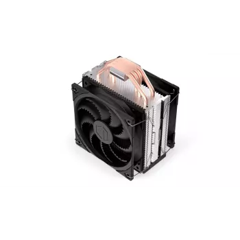ENDORFY Fera 5 Dual Fan gaisa dzesētājs — 2x 120 mm PWM ventilatori, 4 siltuma caurules, TDP 220 W, melns