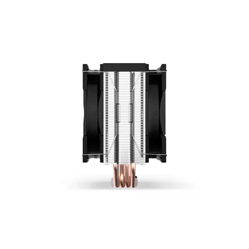 ENDORFY Fera 5 Dual Fan gaisa dzesētājs — 2x 120 mm PWM ventilatori, 4 siltuma caurules, TDP 220 W, melns