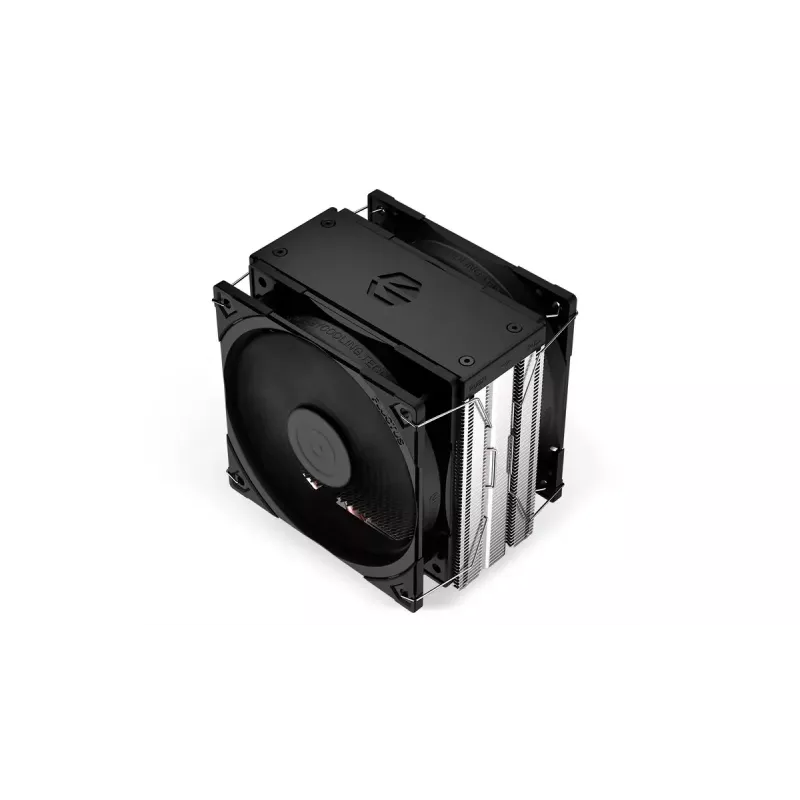 ENDORFY Fera 5 Dual Fan gaisa dzesētājs — 2x 120 mm PWM ventilatori, 4 siltuma caurules, TDP 220 W, melns