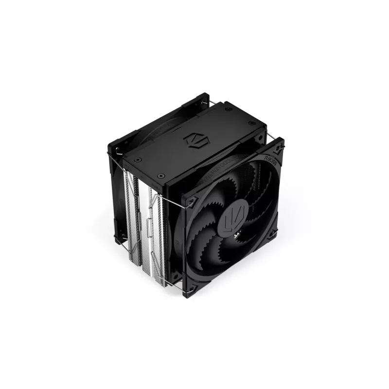 ENDORFY Fera 5 Dual Fan gaisa dzesētājs — 2x 120 mm PWM ventilatori, 4 siltuma caurules, TDP 220 W, melns