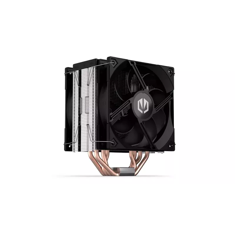 ENDORFY Fera 5 Dual Fan gaisa dzesētājs — 2x 120 mm PWM ventilatori, 4 siltuma caurules, TDP 220 W, melns