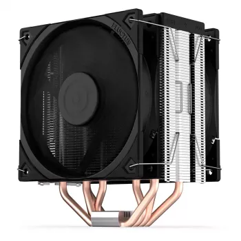 ENDORFY Fera 5 Dual Fan gaisa dzesētājs — 2x 120 mm PWM ventilatori, 4 siltuma caurules, TDP 220 W, melns