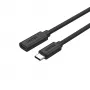 Unitek C14086BK-1M USB-C pagarinātājkabelis (M/F), 10 Gbps, 4K, PD 100 W, 1 m, melns