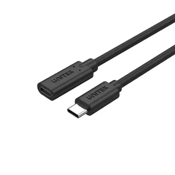 USB-C uz USB-C pagarinātājkabelis Unitek C14086BK-1.5M — USB 3.2 Gen 2, 10 Gbit/s, 5 m, melns