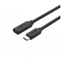 USB-C uz USB-C pagarinātājkabelis Unitek C14086BK-1.5M — USB 3.2 Gen 2, 10 Gbit/s, 5 m, melns