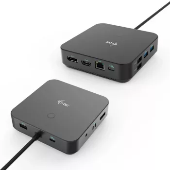 i-tec USB-C HDMI Dual DP Docking Station ar 100 W barošanu + Universāls lādētājs 100 W