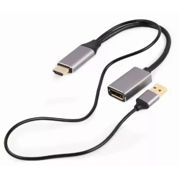 GEMBIRD Active 4K HDMI vīriešu uz DisplayPort sieviešu adapteris, melns