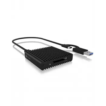 ICY BOX IB-CR404-C31 karšu lasītājs CFexpress 2.0 Type-B, USB 3.2 Gen 2, alumīnija korpuss, melns