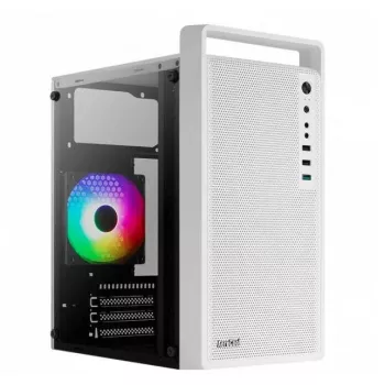 Korpuss AEROCOOL PGS CS-109-G-WT-v1 Mini Tower SPCC balts — microATX, līdz 26 cm GPU, FRGB, sieta priekšpuse