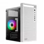 Korpuss AEROCOOL PGS CS-109-G-WT-v1 Mini Tower SPCC balts — microATX, līdz 26 cm GPU, FRGB, sieta priekšpuse