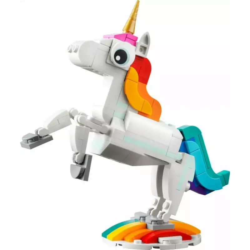 Konstruktors LEGO Creator 3in1 31140 Maģiskais vienradzis, 145 gab., 130 mm augstums, vecums 7+