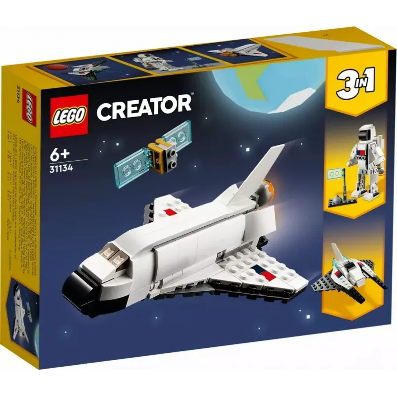 LEGO Creator 3-in-1 Space Shuttle būvēšanas komplekts 31134 — 144 gabali, 6+ gadiem