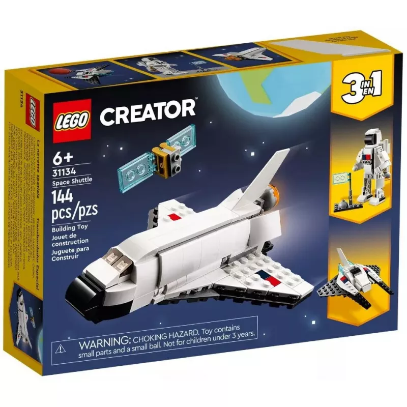 LEGO Creator 3-in-1 Space Shuttle būvēšanas komplekts 31134 — 144 gabali, 6+ gadiem